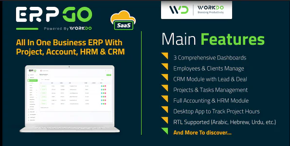 ERPGo SaaS v7.1 - All In One Business ERP With Project, Account, HRM & CRM