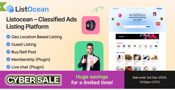 Listocean v1.0.2 – Classified Ads Listing Platform