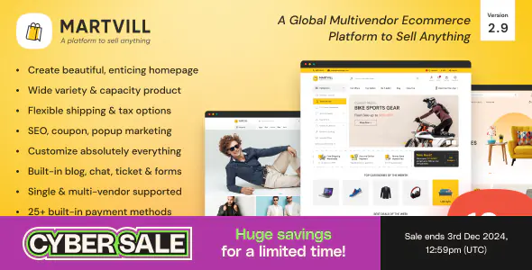 Martvill v2.9.0 - A Global Multivendor Ecommerce Platform to Sell Anything