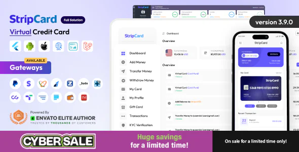 StripCard v3.9.0 - Virtual Credit Card Full Solution